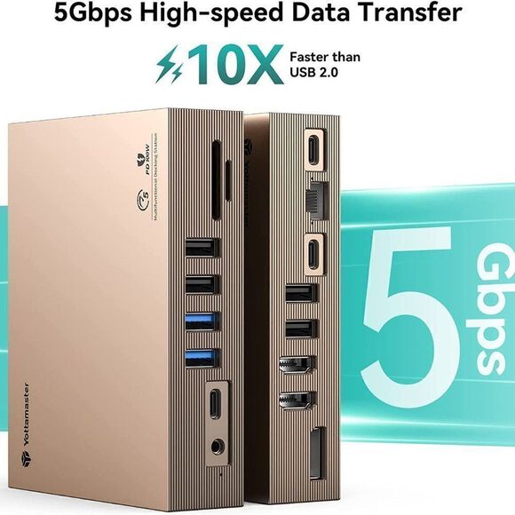 USB C Displaylink Docking Station for M1/M2 MacBook Pro/Air, 15 in 1 USB-C Dock - Picture 12 of 15